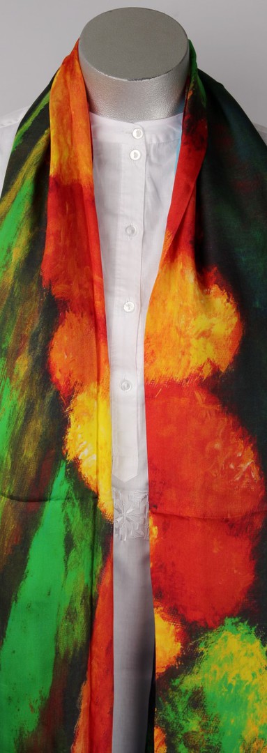 Pure satin silk scarf w spectacular lanscape print 100cmx 200cm Style: SC/4228 image 0